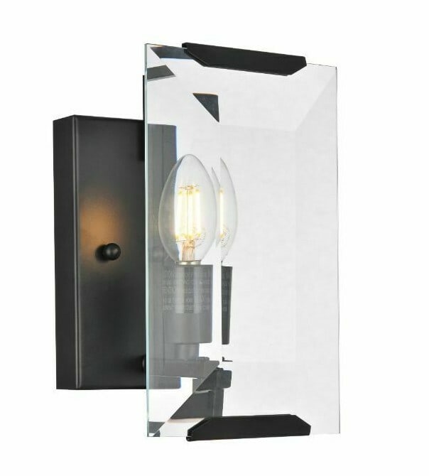 Monaco 1 Light Flat Black Glass Wall Sconce 10 inch (1 of 6)