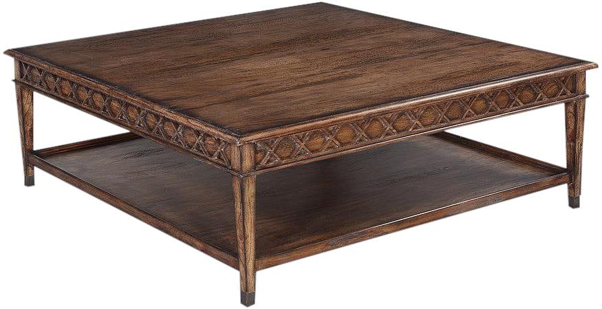 Rustic Pecan Transitional Coffee Table with Storage (1 of 4)