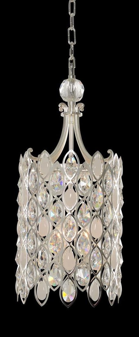 Kalco Allegri Prive 3-Light Crystal Foyer Chandelier: Kalco Allegri Prive 3-Light Crystal Foyer Chandelier Illuminate your space with the Allegri's Prive Crystal Foyer Light, a stunning addition to any interior. This elegant fixture features a beautiful 