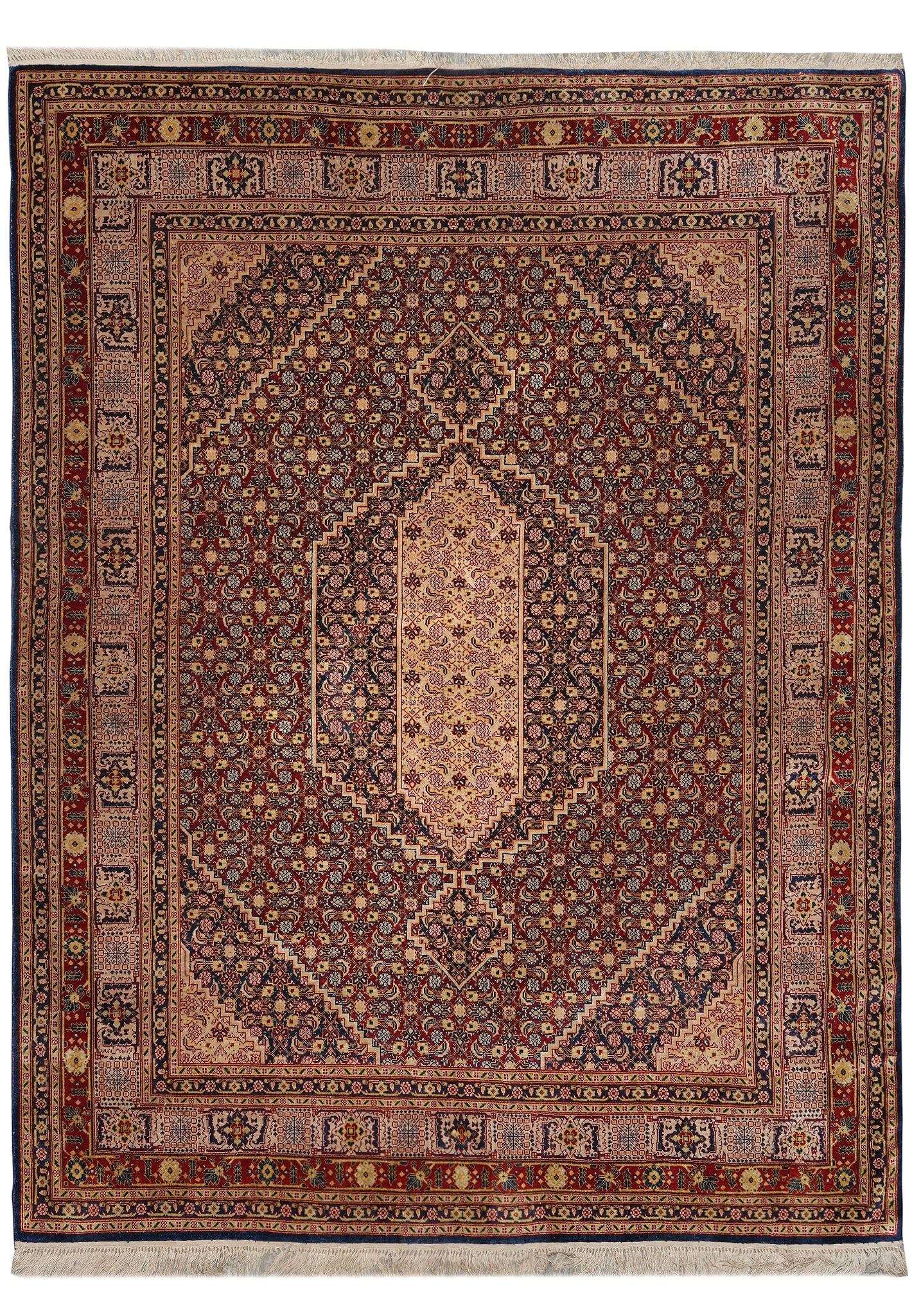 Persian Tabriz Mahi Rug 5 x 6 ft Handmade Wool and Silk Iran (1 of 11)