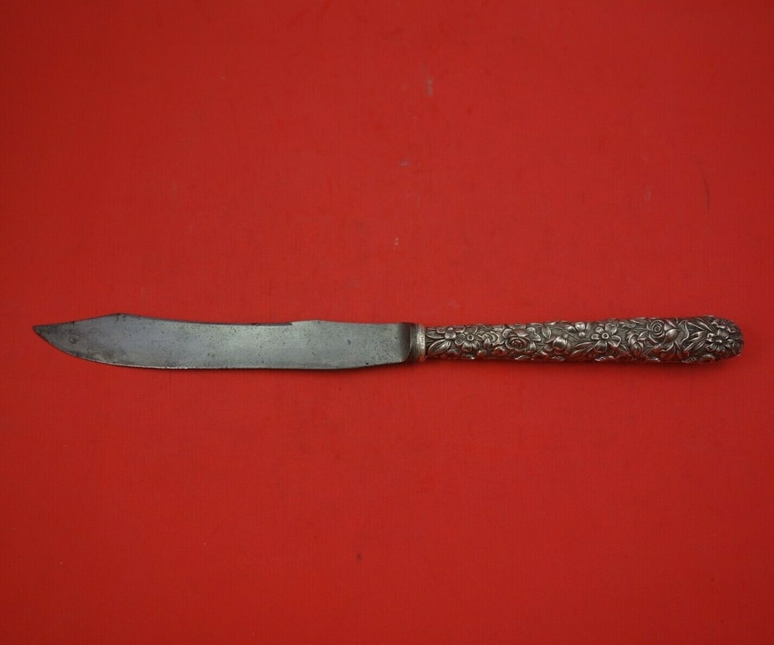 Kirk Sterling Silver 12 1/8" Repousse Roast Carving Knife (1 of 3)