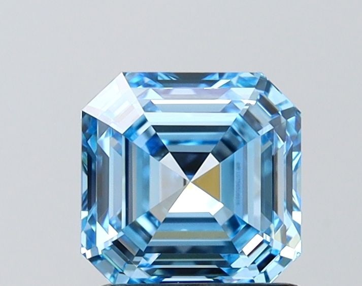 Loose Diamond - ASSCHER 1.51ct Fancy Vivid Blue VVS2: Loose Diamond - ASSCHER 1.51ct Fancy Vivid Blue VVS2 Source: This is a real non-mined Diamond that has been grown in a lab Shape: ASSCHER Carats: 1.51 Color: Fancy Vivid Blue Certification: IGI Video: