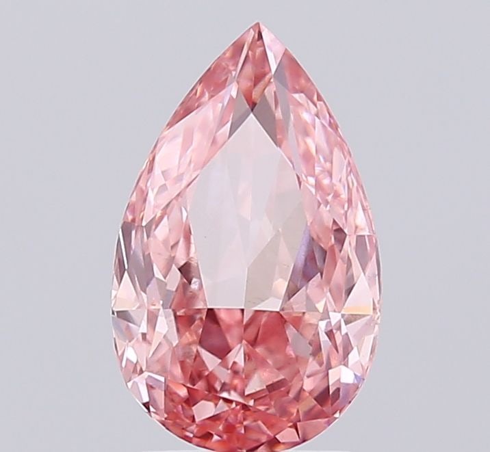 Loose Diamond - PEAR 2.12ct Fancy Vivid Pink VS2: Loose Diamond - PEAR 2.12ct Fancy Vivid Pink VS2 Source: This is a real non-mined Diamond that has been grown in a lab Shape: PEAR Carats: 2.12 Color: Fancy Vivid Pink Certification: IGI Video: Video