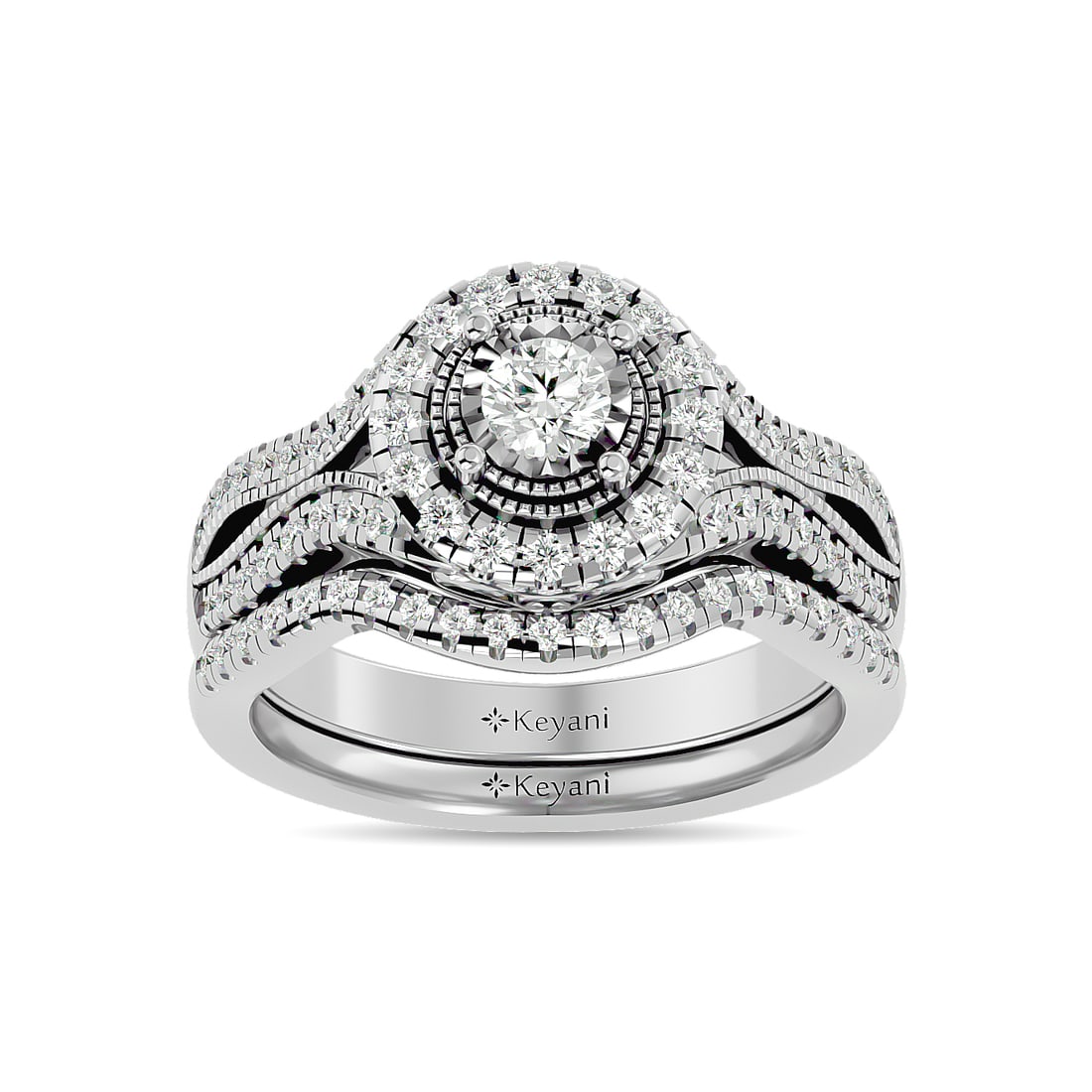 Diamond 3/4 Ct.Tw. Bridal Ring in 14K White Gold: Diamond 3/4 Ct.Tw. Bridal Ring in 14K White Gold 14k White Gold Stone Color: G-h Stone Clarity: Si2 Each ring is presented in standard size 6.5. Complimentary resizing is available between sizes 510 (