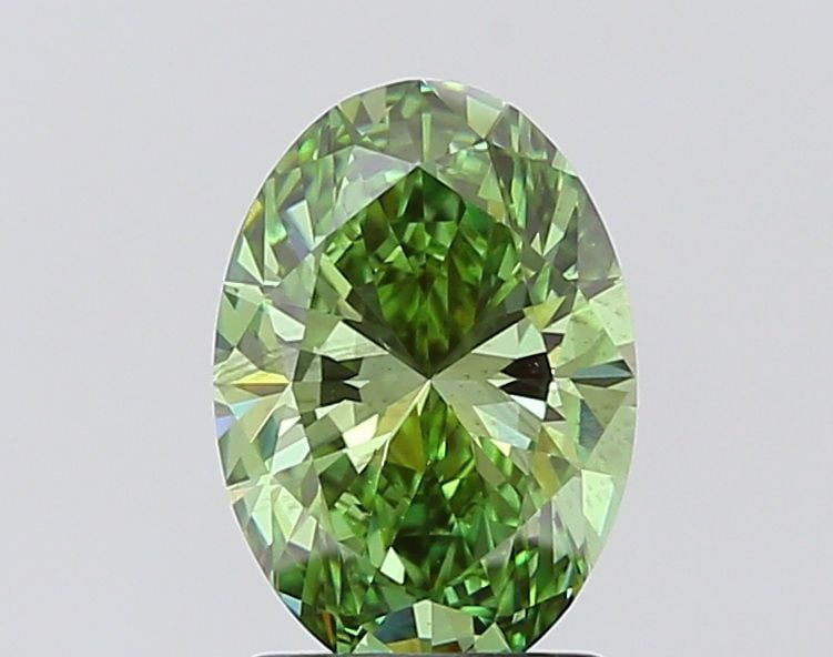 Loose Diamond - OVAL 2.05ct Fancy Vivid Green VS2: Loose Diamond - OVAL 2.05ct Fancy Vivid Green VS2 Source: This is a real non-mined Diamond that has been grown in a lab Shape: OVAL Carats: 2.05 Color: Fancy Vivid Green Certification: IGI Video: