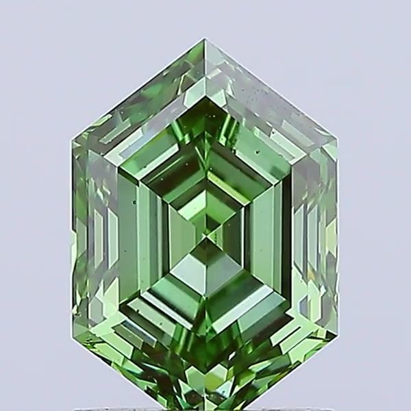 Loose Diamond - HEXAGONAL 1.51ct Fancy Vivid Green VS1: Loose Diamond - HEXAGONAL 1.51ct Fancy Vivid Green VS1 Source: This is a real non-mined Diamond that has been grown in a lab Shape: HEXAGONAL Carats: 1.51 Color: Fancy Vivid Green Certification: IGI V