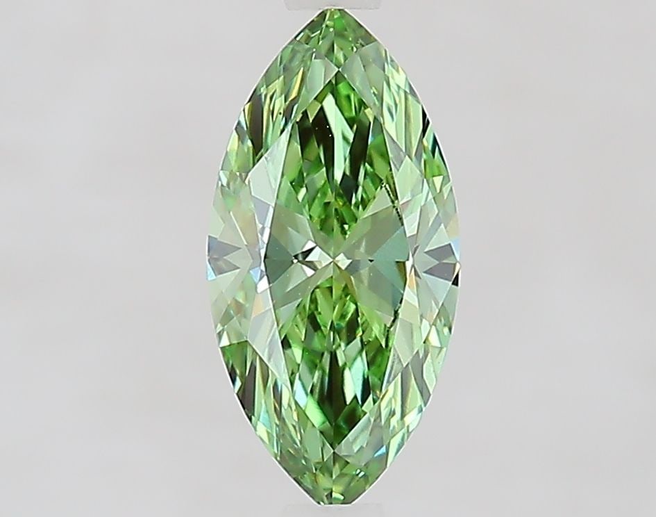 Loose Diamond - MARQUISE 1.11ct Fancy Vivid Green VS1: Loose Diamond - MARQUISE 1.11ct Fancy Vivid Green VS1 Source: This is a real non-mined Diamond that has been grown in a lab Shape: MARQUISE Carats: 1.11 Color: Fancy Vivid Green Certification: IGI