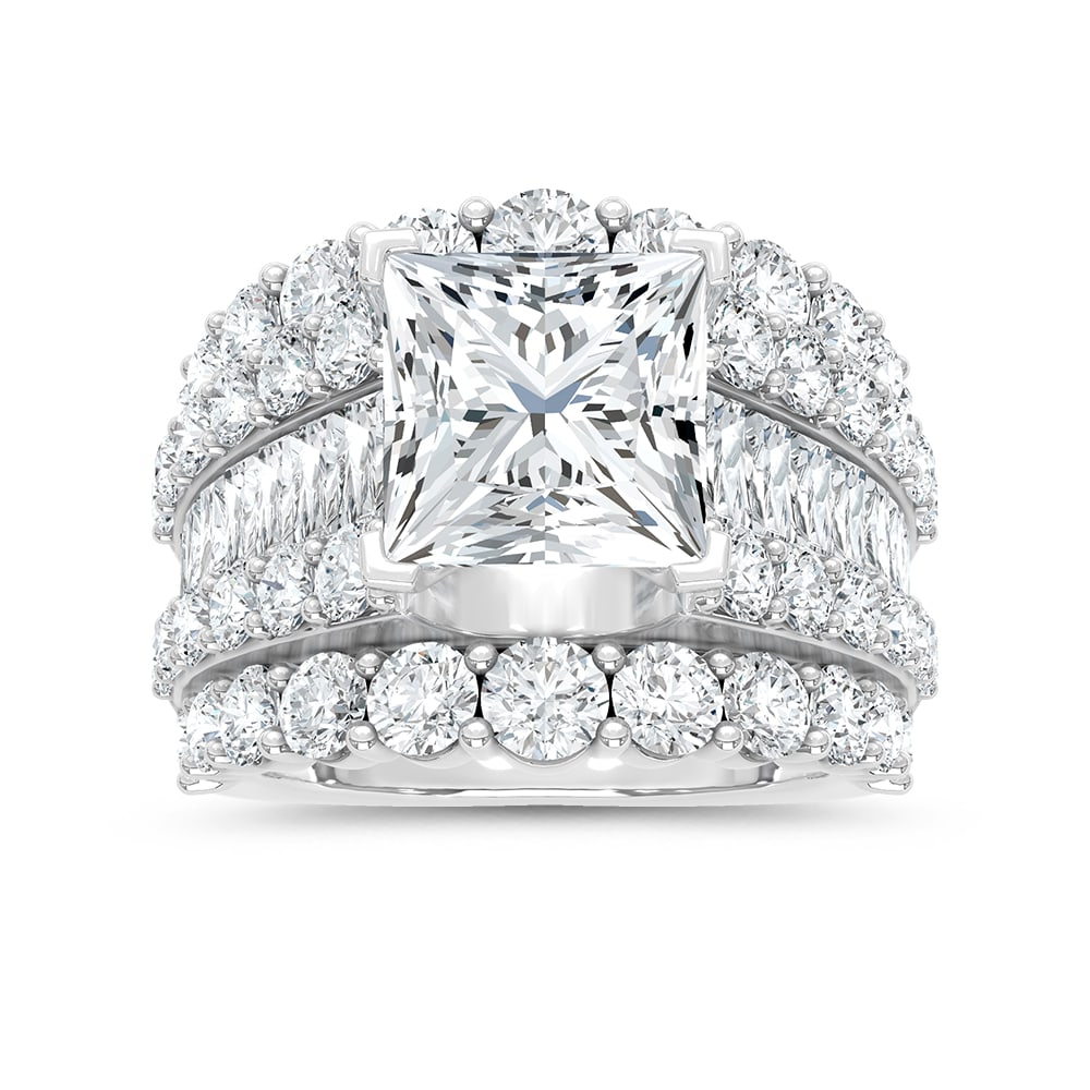 14K White Gold Lab Grown Diamond 10 Ct.Tw. Engagement Ring: 14K White Gold Lab Grown Diamond 10 Ct.Tw. Engagement Ring 14k White Gold Stone Color: D-f Stone Clarity: Vs Each ring is presented in standard size 6.5. Complimentary resizing is available between