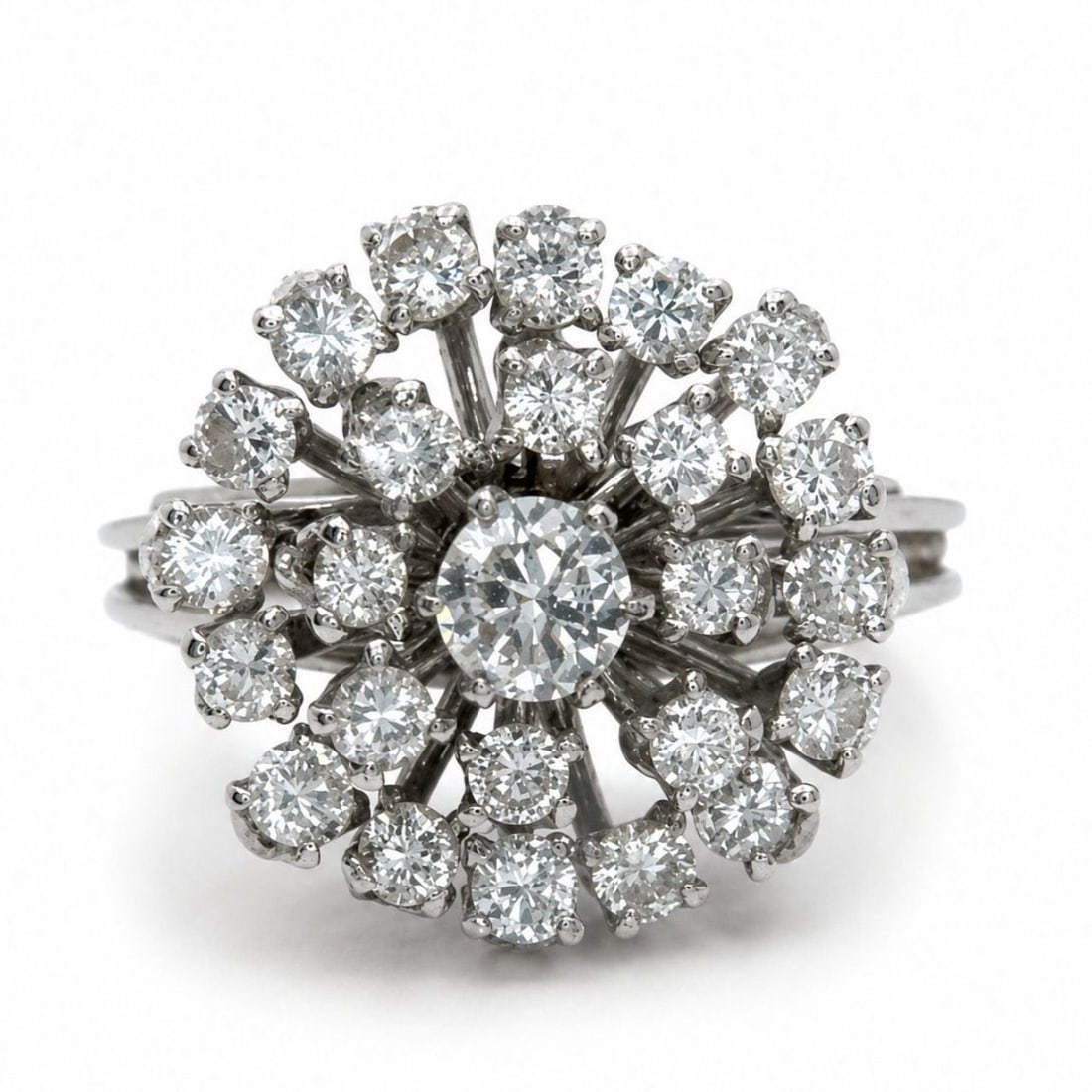 Platinum 1950s Diamond Ring 1.40 Ct Size 7.5 (1 of 5)