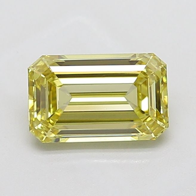 Loose Diamond - EMERALD 2.1ct Fancy Yellow VS1: Loose Diamond - EMERALD 2.1ct Fancy Yellow VS1 Source: This is a real non-mined Diamond that has been grown in a lab Shape: EMERALD Carats: 2.1 Color: Fancy Yellow Certification: IGI Video: Video
