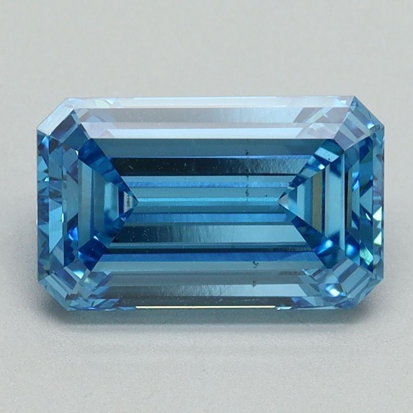 Loose Diamond - EMERALD 2.07ct Fancy Vivid Blue VS2: Loose Diamond - EMERALD 2.07ct Fancy Vivid Blue VS2 Source: This is a real non-mined Diamond that has been grown in a lab Shape: EMERALD Carats: 2.07 Color: Fancy Vivid Blue Certification: IGI Video: