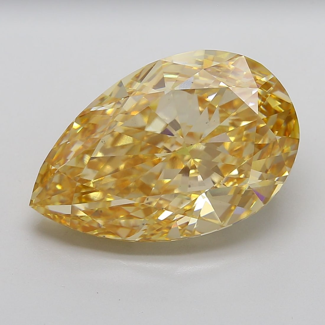 Loose Diamond - PEAR 20.49ct Fancy Intense Yellow VS1: Loose Diamond - PEAR 20.49ct Fancy Intense Yellow VS1 Source: This is a real non-mined Diamond that has been grown in a lab Shape: PEAR Carats: 20.49 Color: Fancy Intense Yellow Certification: IGI Vid