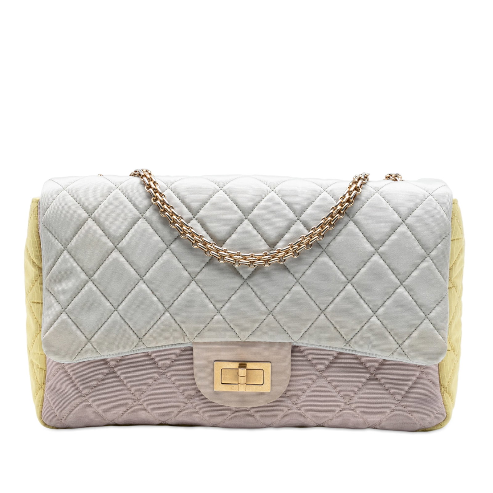 Chanel Reissue 2.55 quilted satin shoulder bag blue 227 (1 of 8)