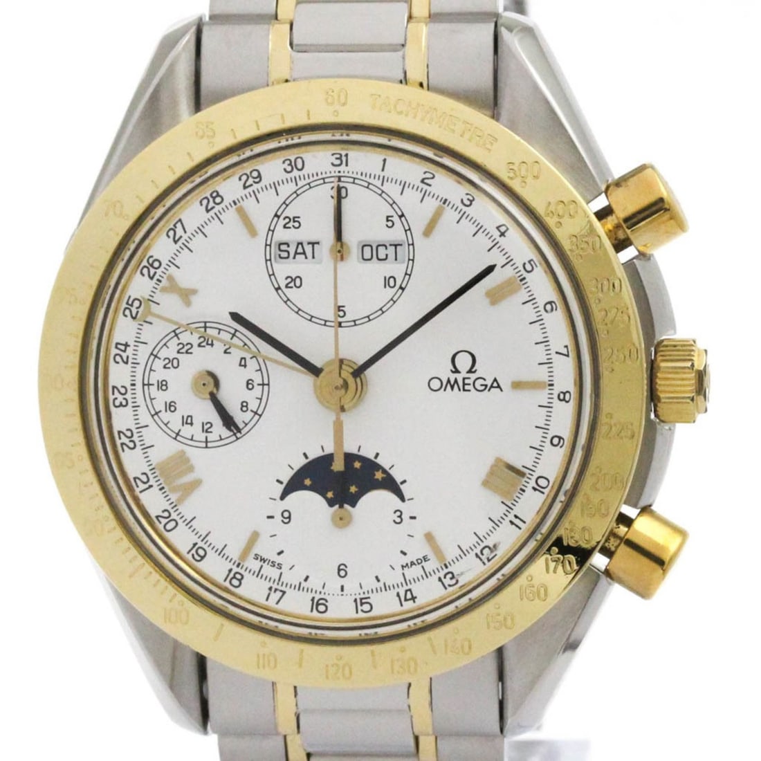Omega Speedmaster 3331.20 Moonphase Triple Calendar Automatic Watch: Omega Speedmaster 3331.20 Moonphase Triple Calendar Automatic Watch This OMEGA Speedmaster Triple Calendar Moonphase 3331.20 men's wristwatch features a sophisticated design with a 38mm case crafted f