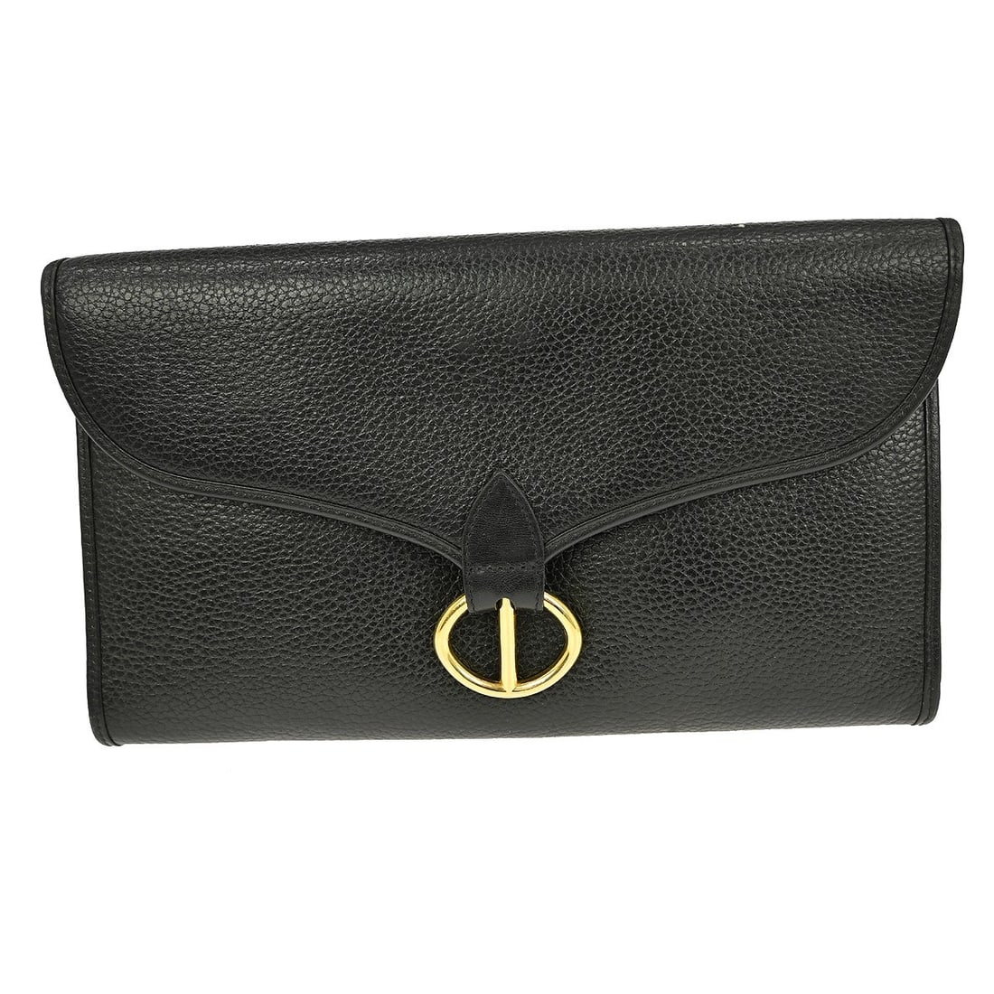 Dior Black Leather Women Clutch Bag 8 in x 5 in: Dior Black Leather Women Clutch Bag 8 in x 5 in This Christian Dior black clutch bag is crafted from leather with a matching leather lining. Designed in a small size, it features a classic clutch styl