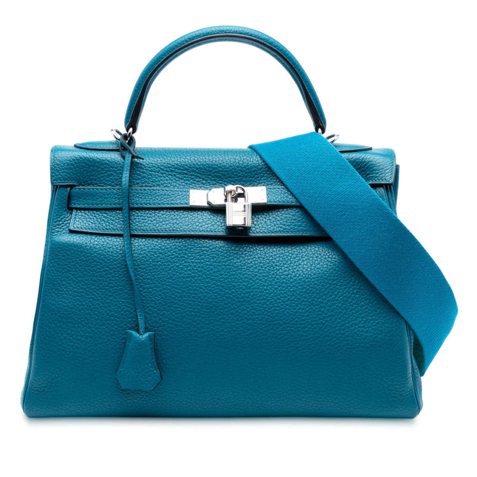 Hermes Togo Amazon Kelly II Retourne 32 Turquoise Leather Bag (1 of 7)