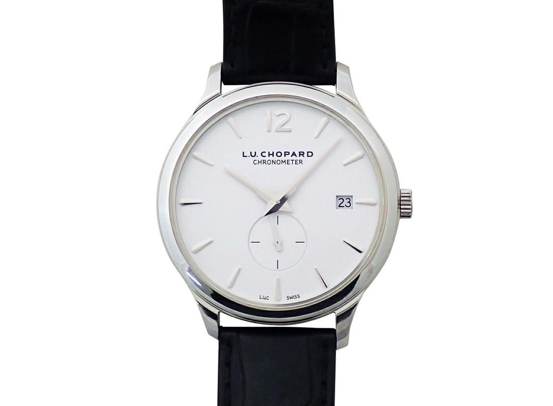 Chopard L.U.C XPS Automatic 40mm Stainless Steel Leather Strap Box Warranty Card: Chopard L.U.C XPS Automatic 40mm Stainless Steel Leather Strap Box Warranty Card This Chopard L.U.C XPS 168591-3001 is a refined men's wristwatch crafted in Switzerland. It features a slim stainless s