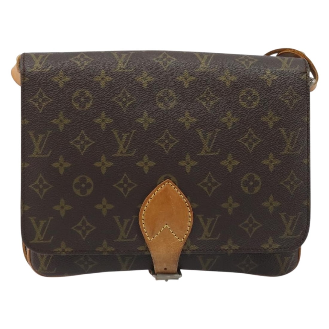 Louis Vuitton Cartouchiere Monogram Canvas Brown Crossbody Bag: Louis Vuitton Cartouchiere Monogram Canvas Brown Crossbody Bag This Louis Vuitton Cartouchiere Handbag features the iconic monogram canvas in brown and is designed for unisex use. The bag is crafted i