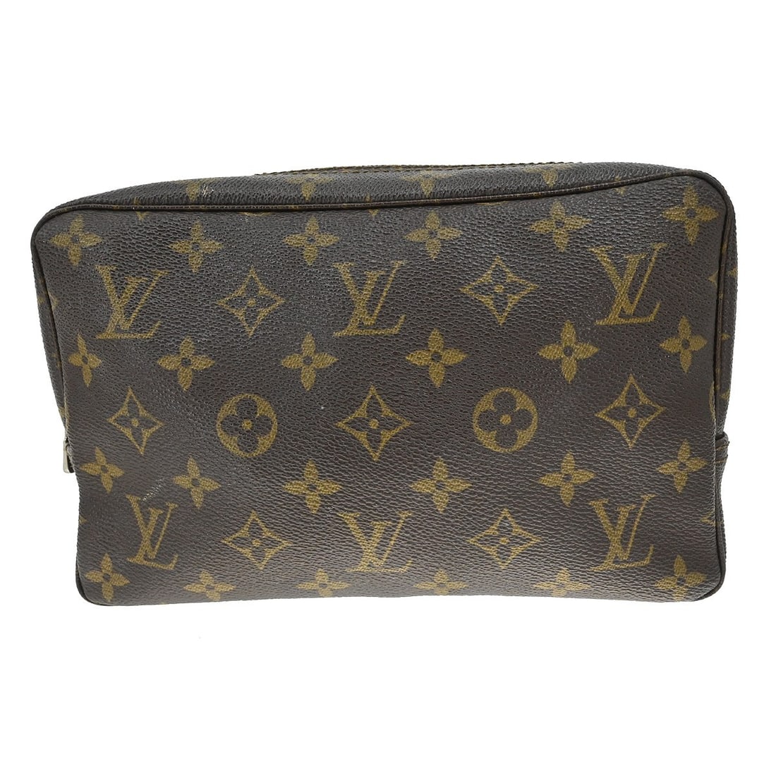 Louis Vuitton Monogram Cosmetic Pouch Trousse Toilette 23 M47524: Louis Vuitton Monogram Cosmetic Pouch Trousse Toilette 23 M47524 This is a Louis Vuitton Trousse Toilette 23 cosmetic pouch, featuring the brand's iconic monogram canvas exterior and a leather lining.