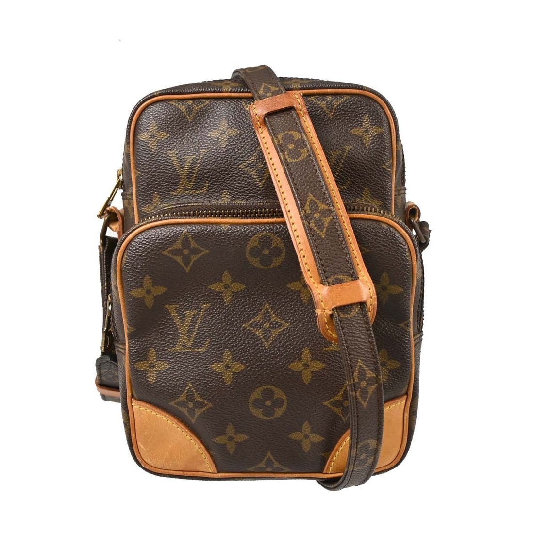 Louis Vuitton Amazone Monogram Crossbody Shoulder Bag M45236: Louis Vuitton Amazone Monogram Crossbody Shoulder Bag M45236 This vintage Louis Vuitton Amazone shoulder bag features the iconic monogram canvas in brown, accented with durable canvas and leather trim