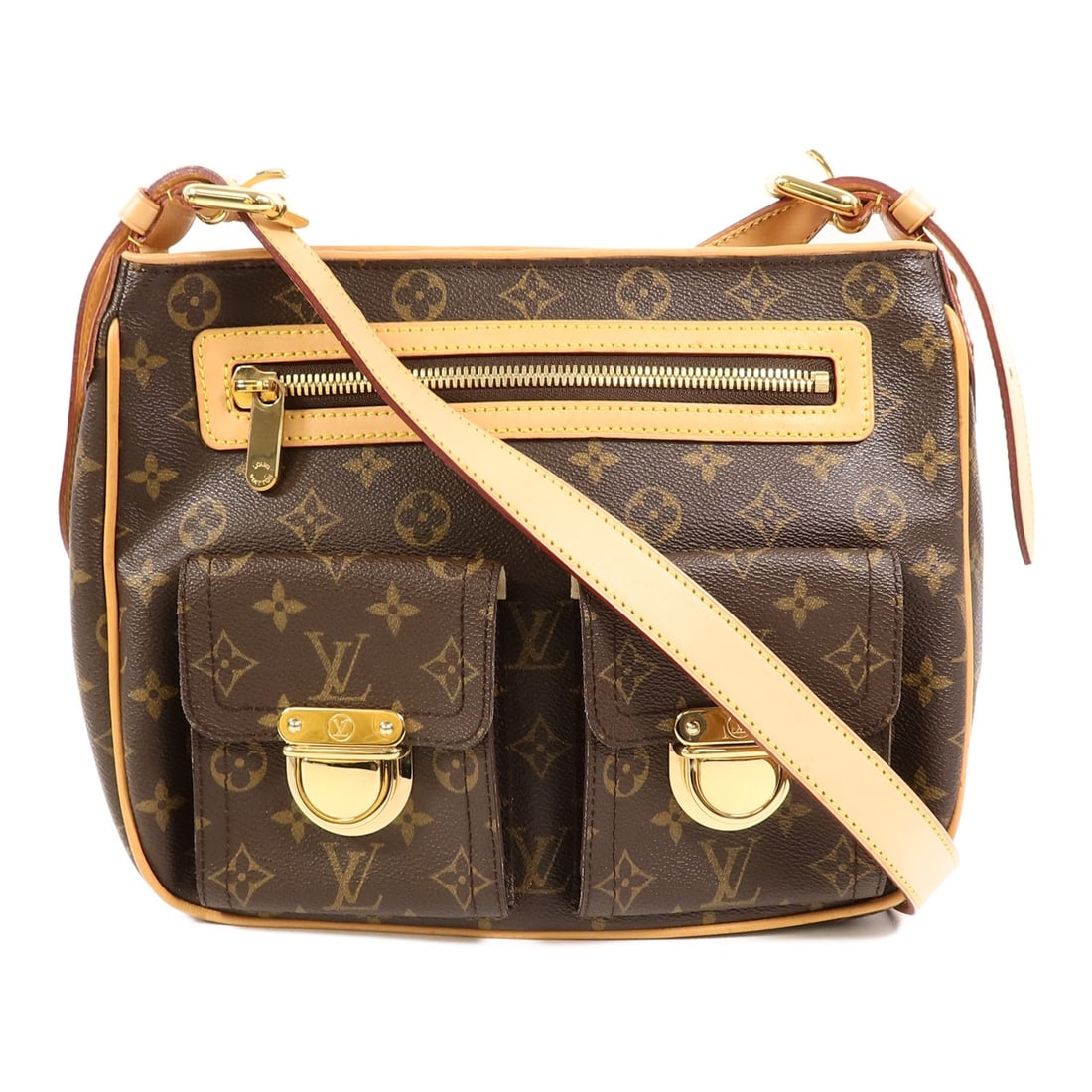 Louis Vuitton Hudson GM Monogram Shoulder Bag GHW M40045: Louis Vuitton Hudson GM Monogram Shoulder Bag GHW M40045 This Louis Vuitton Hudson GM shoulder bag features the signature Monogram canvas in brown with gold-tone hardware. Crafted in France, this wome
