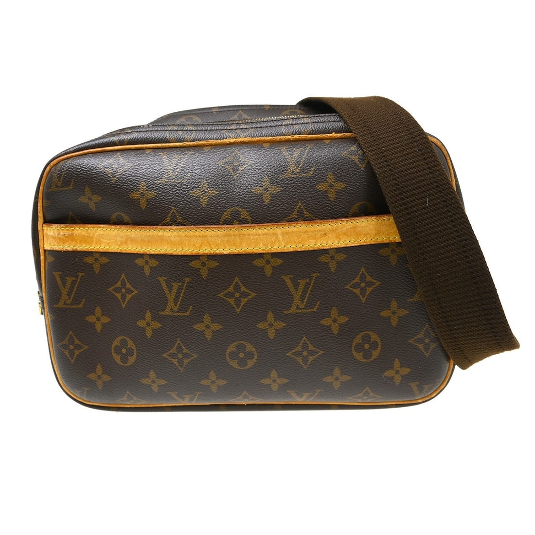 Louis Vuitton Reporter PM Monogram Canvas Shoulder Bag: Louis Vuitton Reporter PM Monogram Canvas Shoulder Bag This Louis Vuitton Reporter PM shoulder bag features the iconic Monogram canvas with leather accents and a brown crossbody strap. Designed for ca