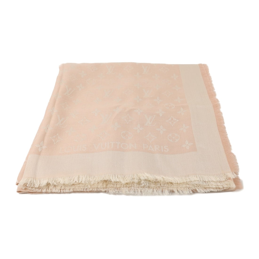 Louis Vuitton Pink Silk Wool Scarf 401910 (1 of 10)