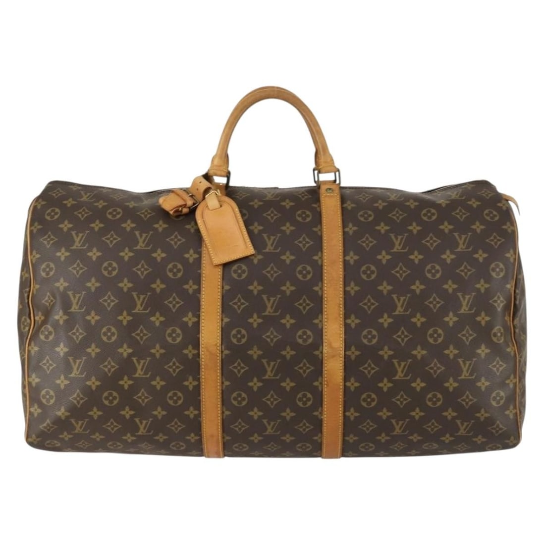 Louis Vuitton Monogram Canvas Keepall Travel Bag Brown 60cm: Louis Vuitton Monogram Canvas Keepall Travel Bag Brown 60cm This Louis Vuitton Keepall Bag in Monogram Canvas is designed for women and crafted in France. Featuring the signature brown canvas, the bag