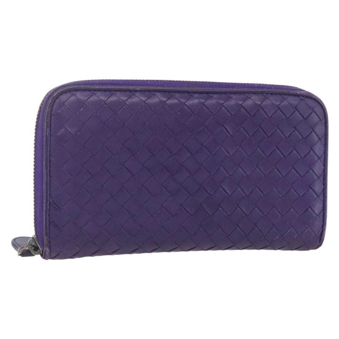 Bottega Veneta Intrecciato Purple Leather Long Wallet Italy (1 of 18)