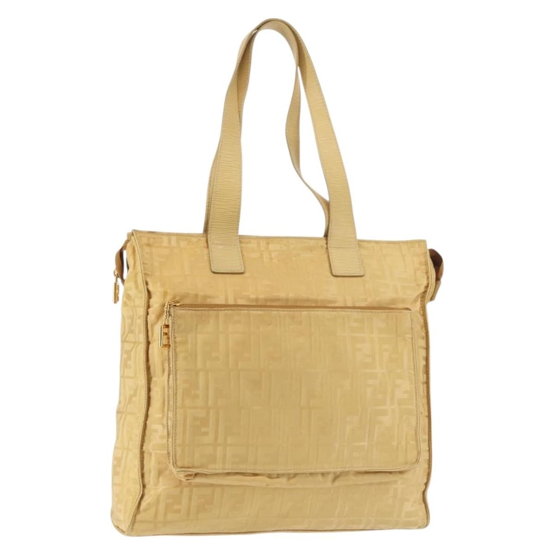 FENDI Yellow Gold Zucca Canvas Women Handbag Italy (1 of 18)