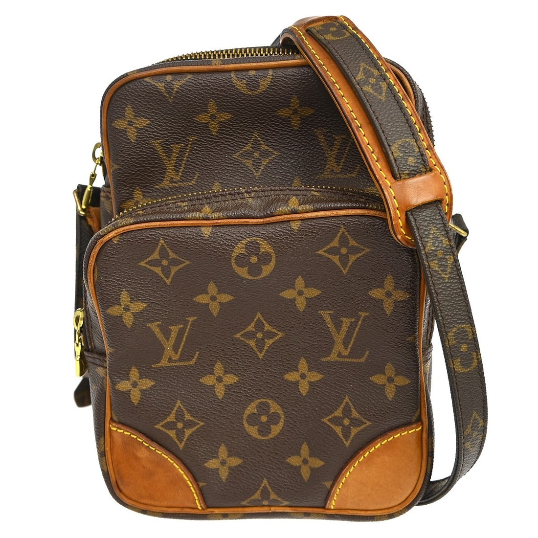 Louis Vuitton Amazone Monogram Canvas Crossbody Bag: Louis Vuitton Amazone Monogram Canvas Crossbody Bag This Louis Vuitton Amazone crossbody shoulder bag features the iconic monogram canvas leather in brown, complemented by a brown crossbody strap and 