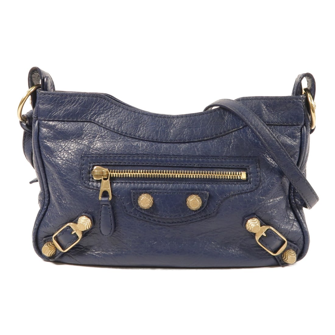 Balenciaga Mini City Blue Lambskin Shoulder Bag GHW (1 of 12)