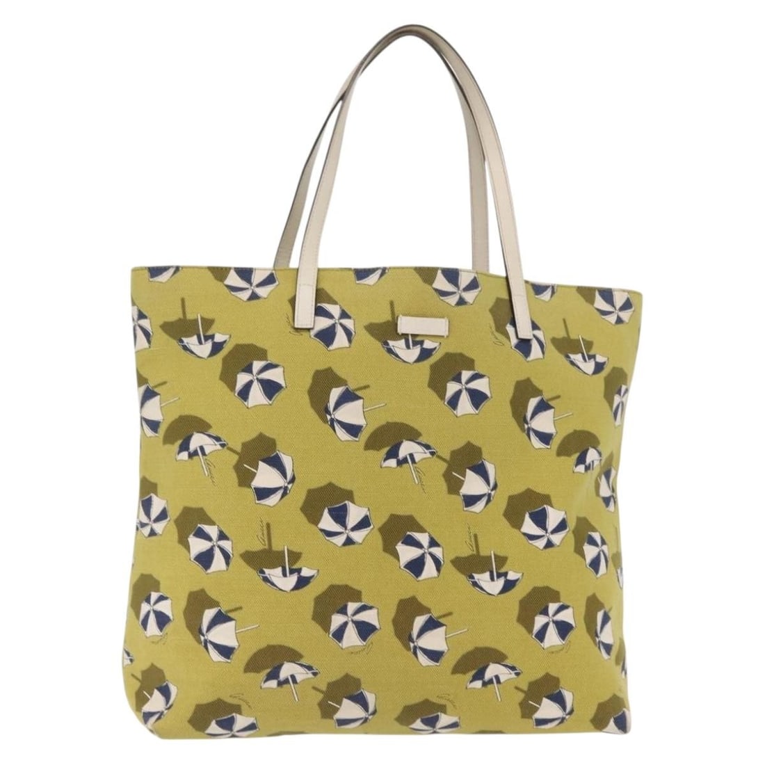 GUCCI Canvas Tote Bag Gold Green 295252 Italy Authentic (1 of 18)