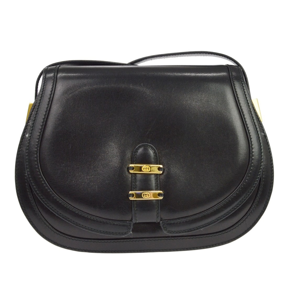 Gucci Leather Black Women Shoulder Bag 10 x 8 x 3 in (1 of 6)