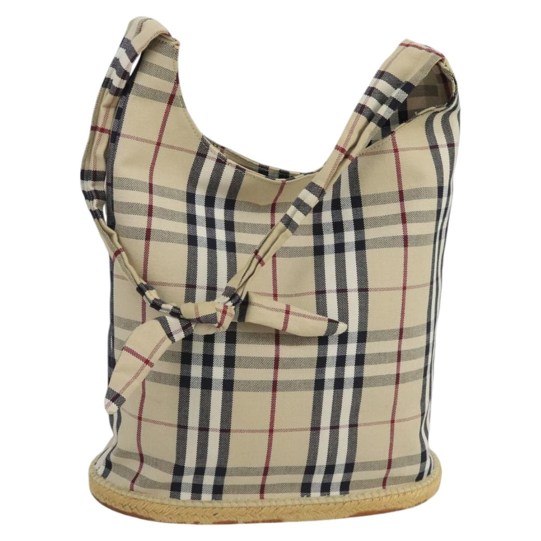 Burberry Nova Check Canvas Beige Silver Shoulder Bag: Burberry Nova Check Canvas Beige Silver Shoulder Bag This Burberry Nova Check shoulder bag is crafted from canvas in a beige and silver color scheme. It features a spacious design with approximate dim