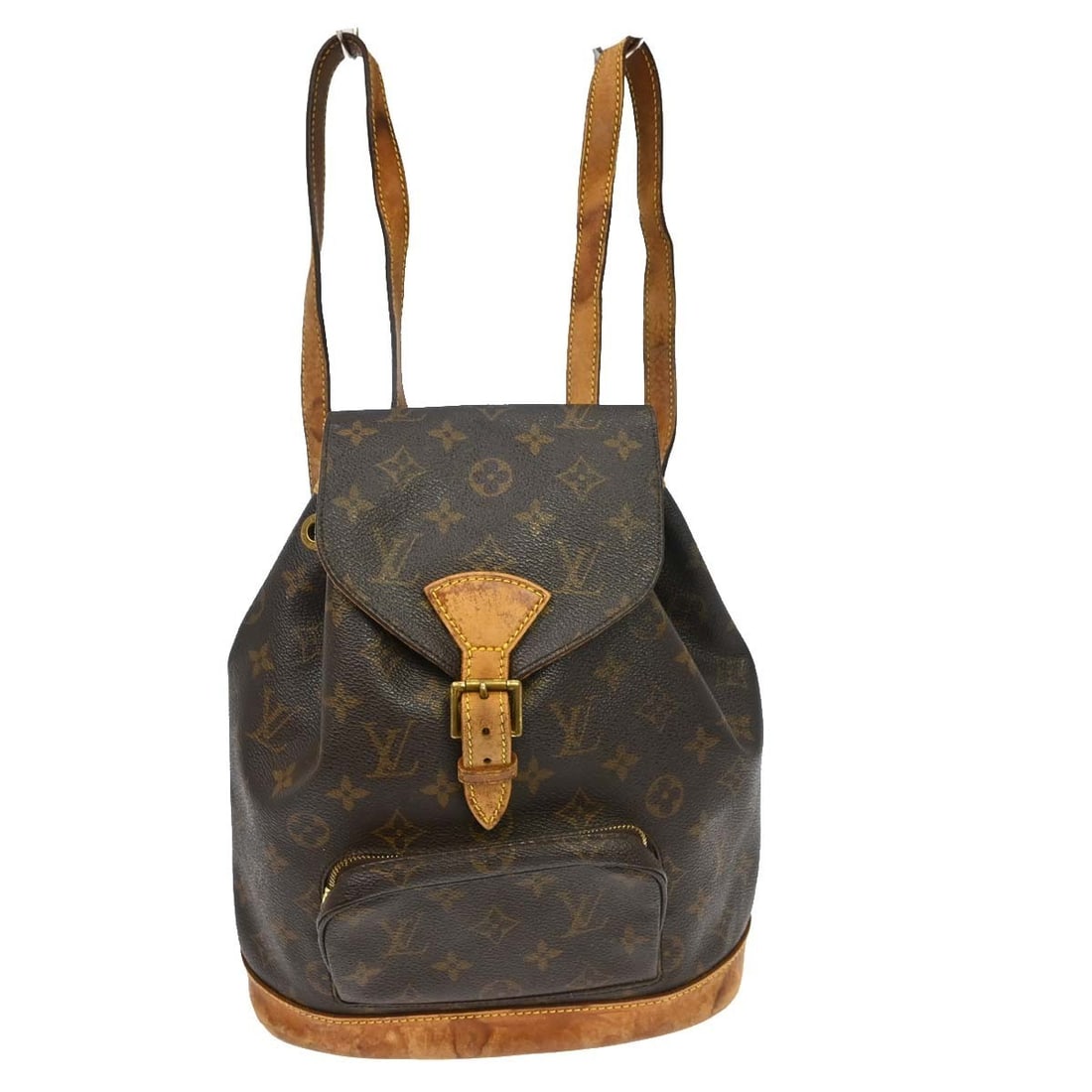 Louis Vuitton Montsouris MM Monogram Canvas Backpack: Louis Vuitton Montsouris MM Monogram Canvas Backpack This Louis Vuitton Montsouris MM backpack features the iconic monogram canvas with leather trim and gold-tone hardware. Designed with a flap buckle