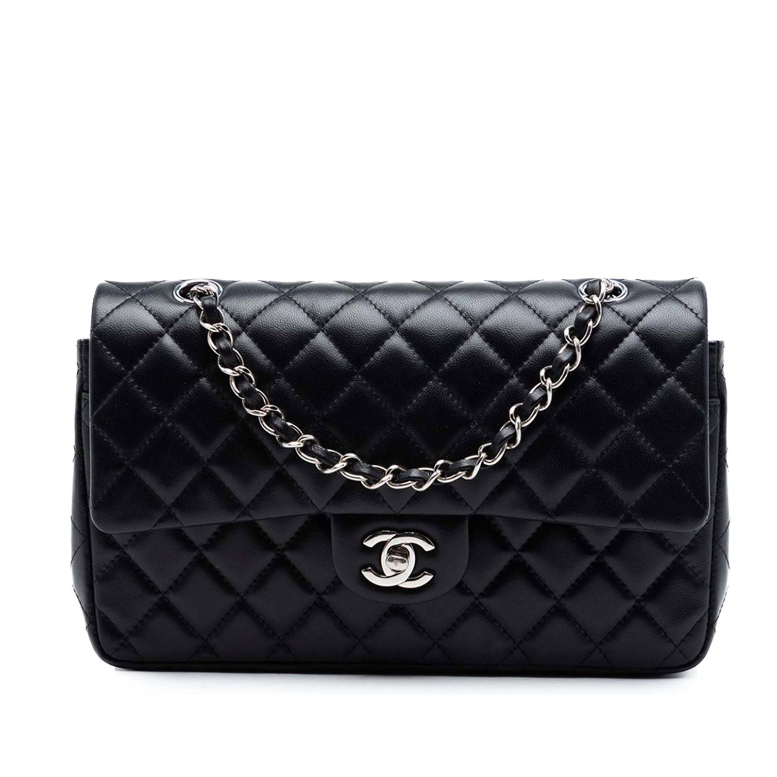 Chanel quilted lambskin classic flap shoulder bag (1 of 7)