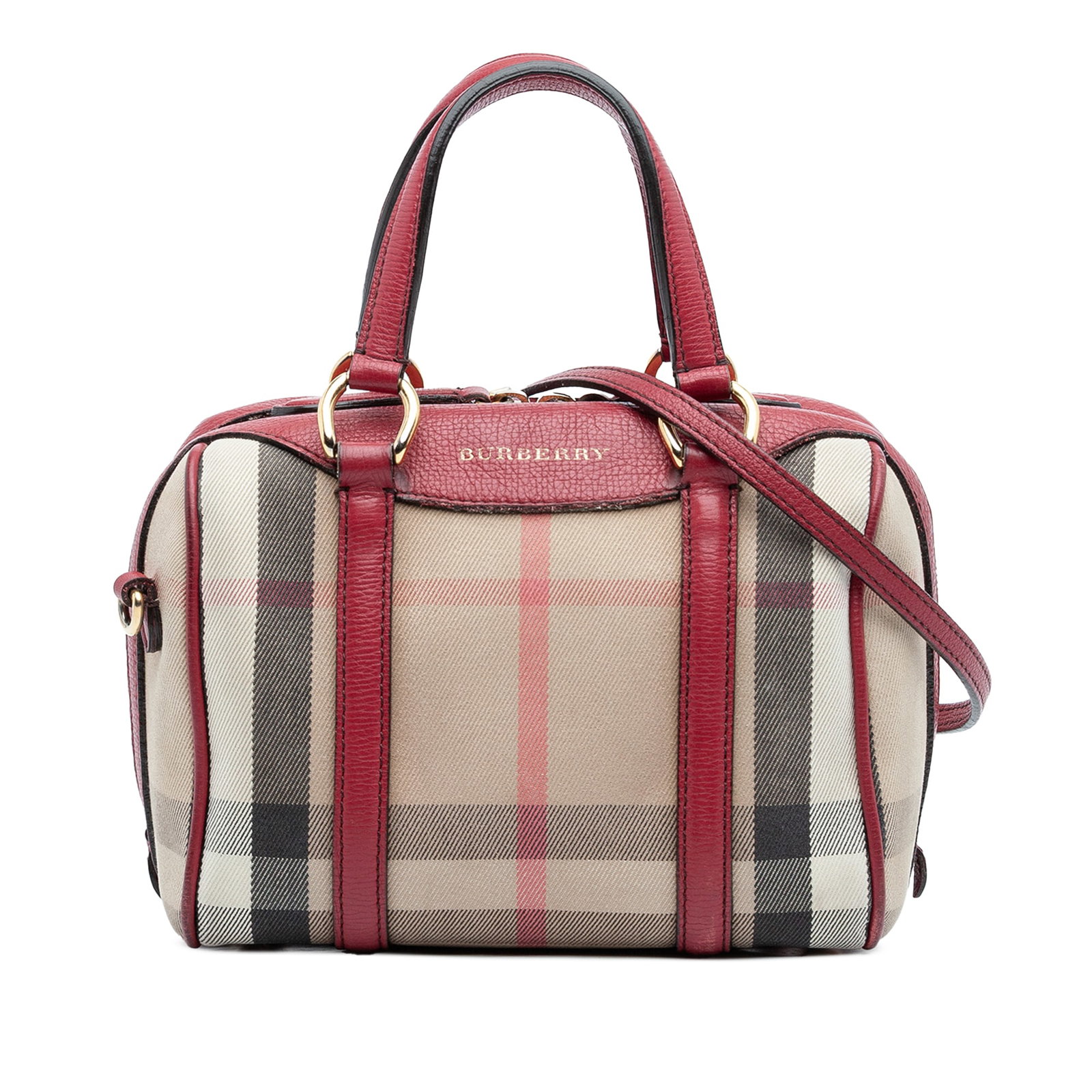 Burberry Alchester Small Canvas Satchel with Leather Trim and House Check (1 of 9)