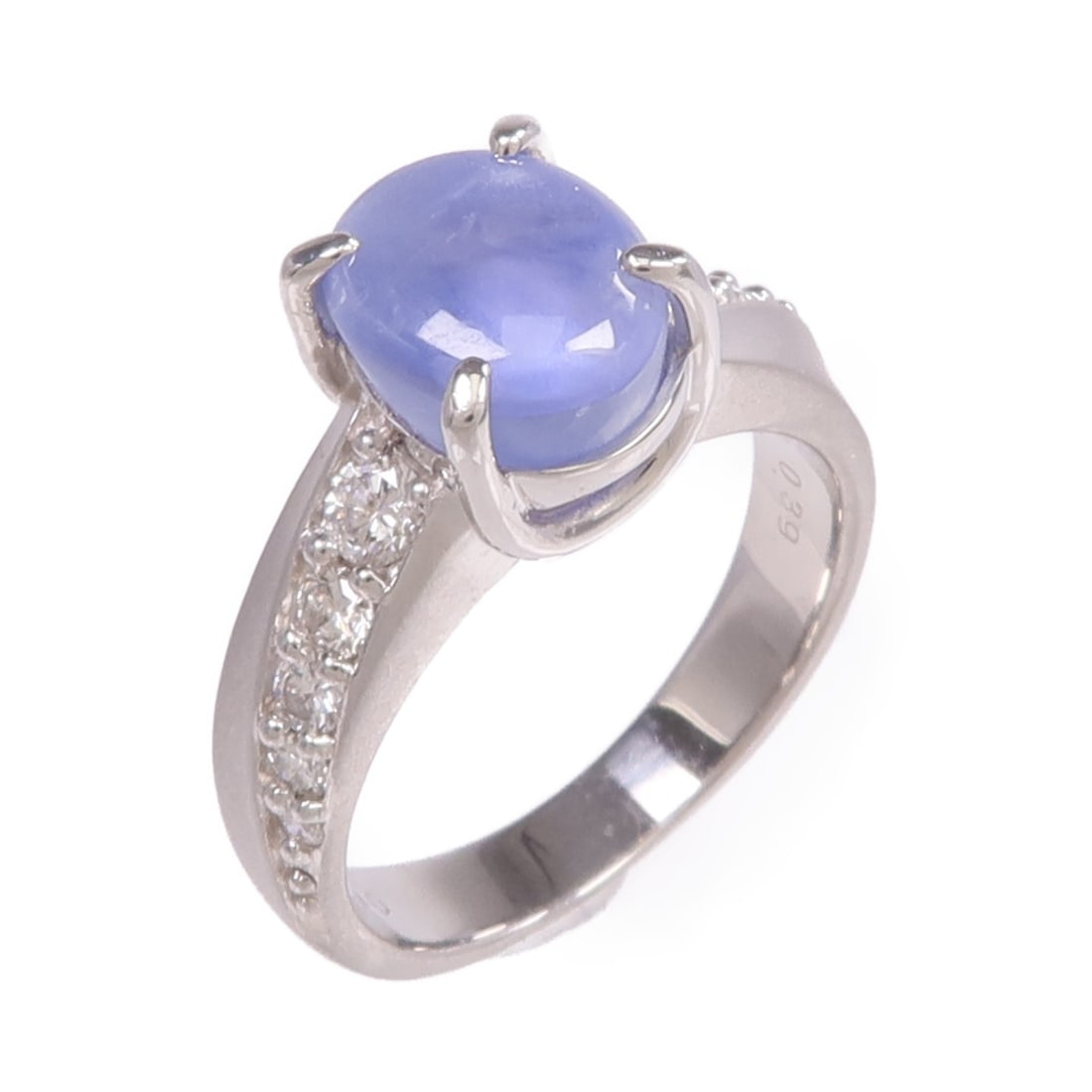 Star Sapphire and Diamond Platinum Ring Size 6.5 (1 of 9)