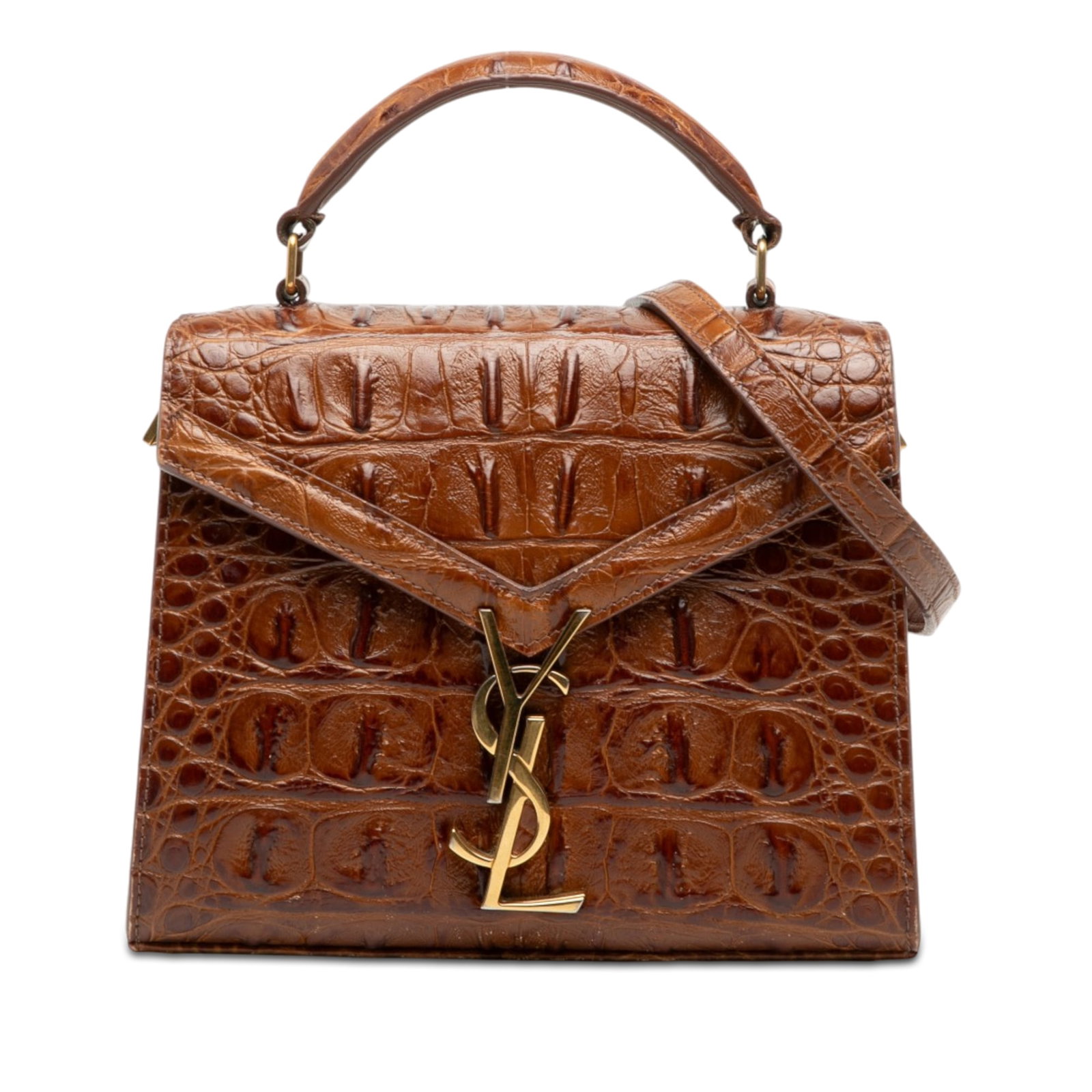 Saint Laurent Cassandra Mini Croc Embossed Leather Top Handle Bag (1 of 8)