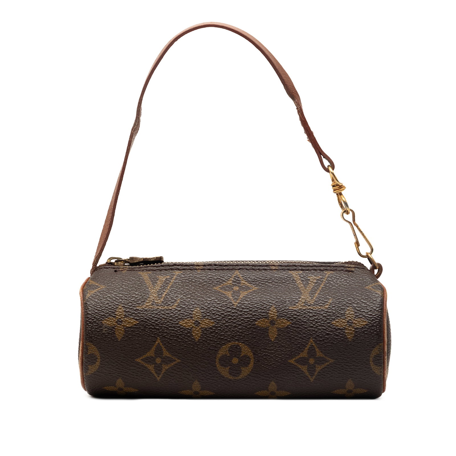 Louis Vuitton Papillon Pochette monogram canvas bag: Louis Vuitton Papillon Pochette monogram canvas bag This Louis Vuitton Monogram Papillon Pochette features the iconic monogram canvas body with a detachable leather strap and a top zip closure. The ba