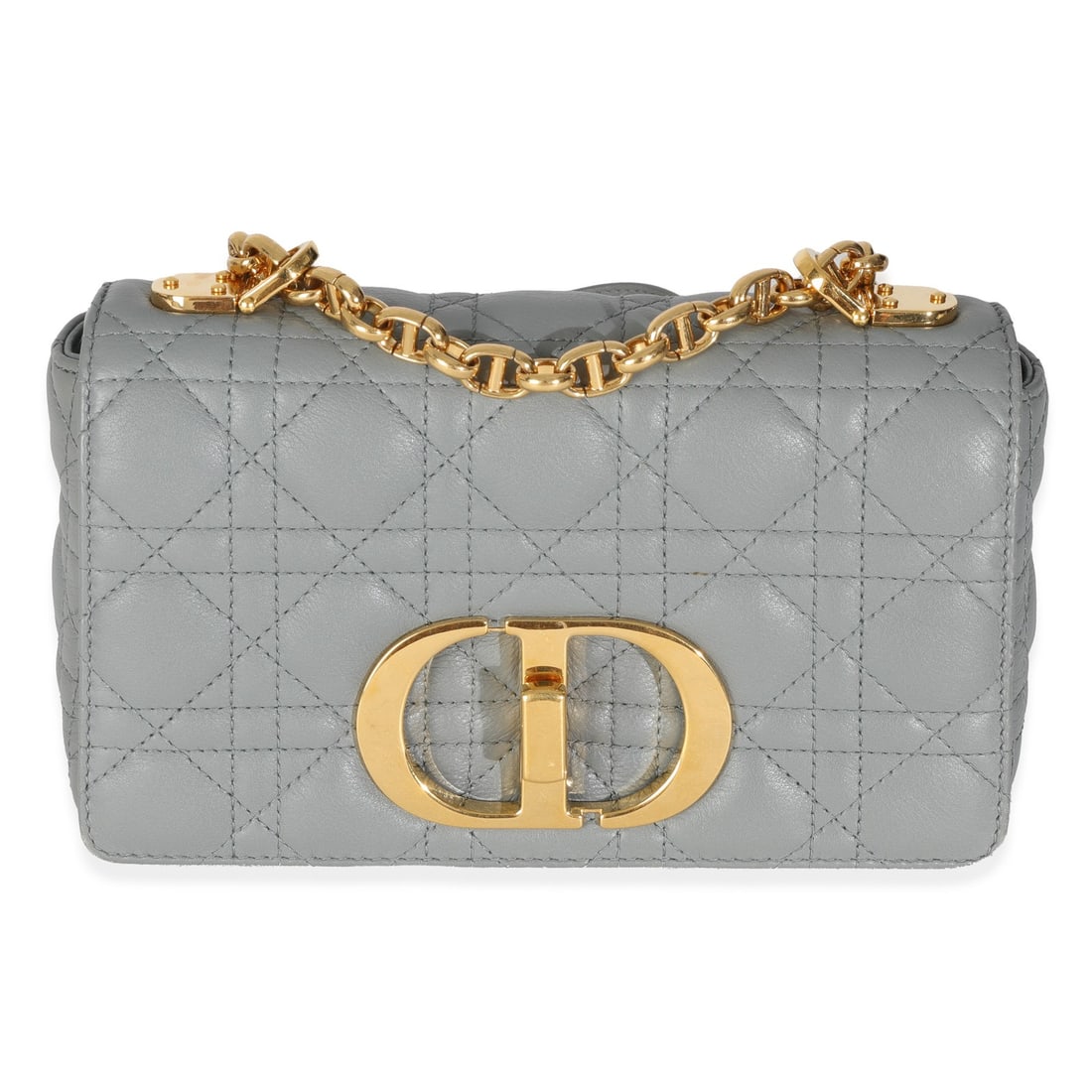 Christian Dior Small Caro Chain Bag Blue Leather Gold Tone 2020 (1 of 1)