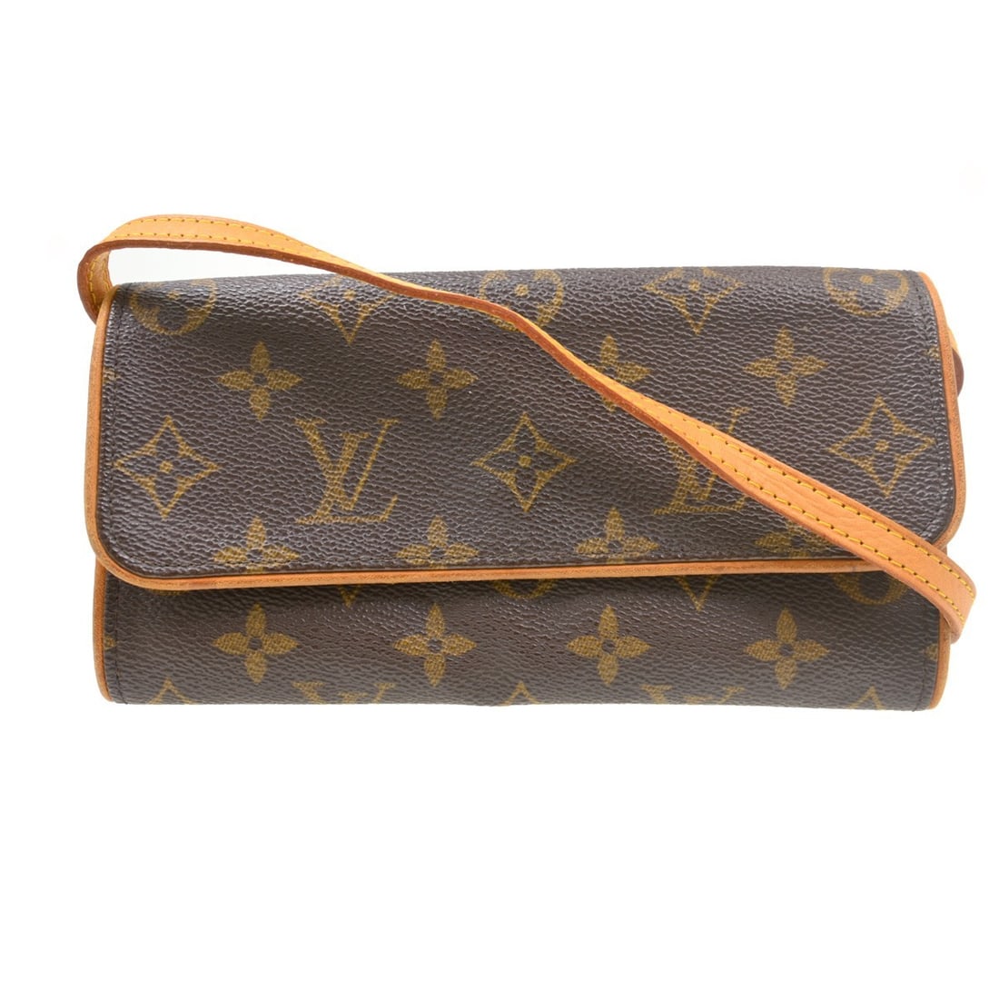Louis Vuitton Monogram Pochette Twin PM Shoulder Bag M51854: Louis Vuitton Monogram Pochette Twin PM Shoulder Bag M51854 This Louis Vuitton Pochette Twin PM shoulder bag features the iconic monogram canvas leather exterior with a brown finish and logo accents. 