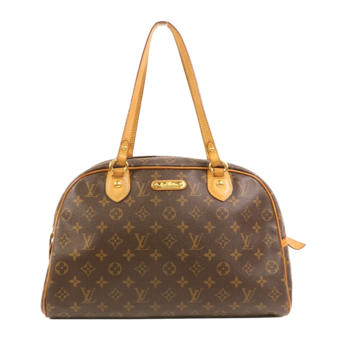 Louis Vuitton Montorgueil GM Monogram Brown Shoulder Bag GHW: Louis Vuitton Montorgueil GM Monogram Brown Shoulder Bag GHW This Louis Vuitton Montorgueil GM shoulder bag features the iconic monogram pattern in brown PVC coated canvas, complemented by gold-tone h