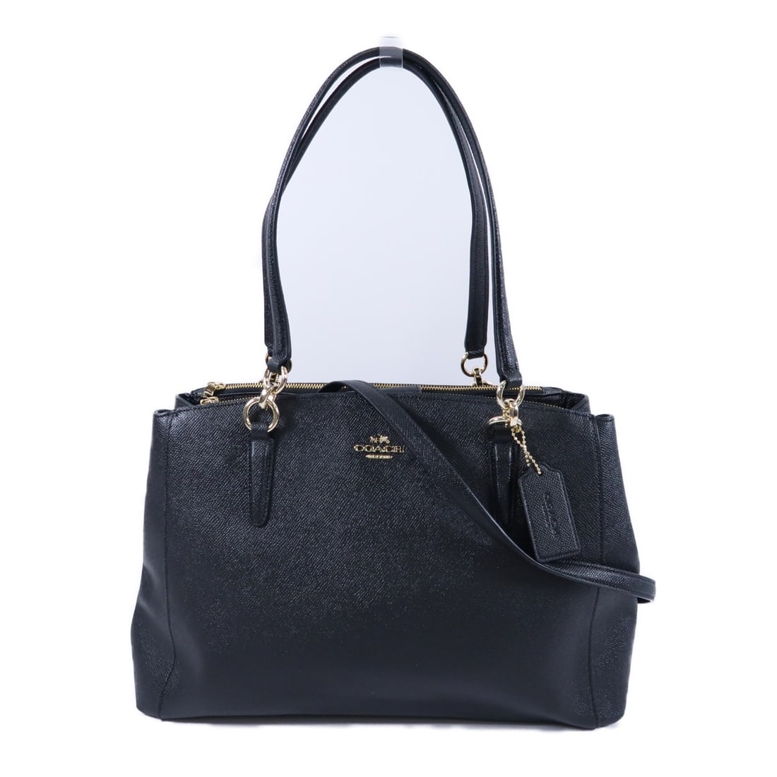 COACH F57525 Black Calfskin Shoulder Bag GHW (1 of 13)