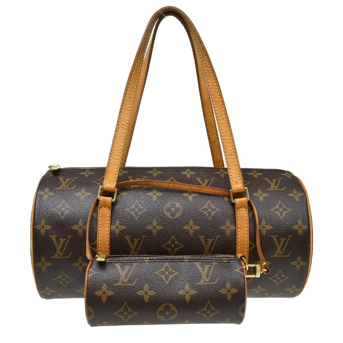 Louis Vuitton Papillon 30 Monogram Canvas Zip Handbag: Louis Vuitton Papillon 30 Monogram Canvas Zip Handbag This Louis Vuitton Papillon 30 handbag features the iconic monogram canvas in a classic brown color. Designed with double leather handles and a zi