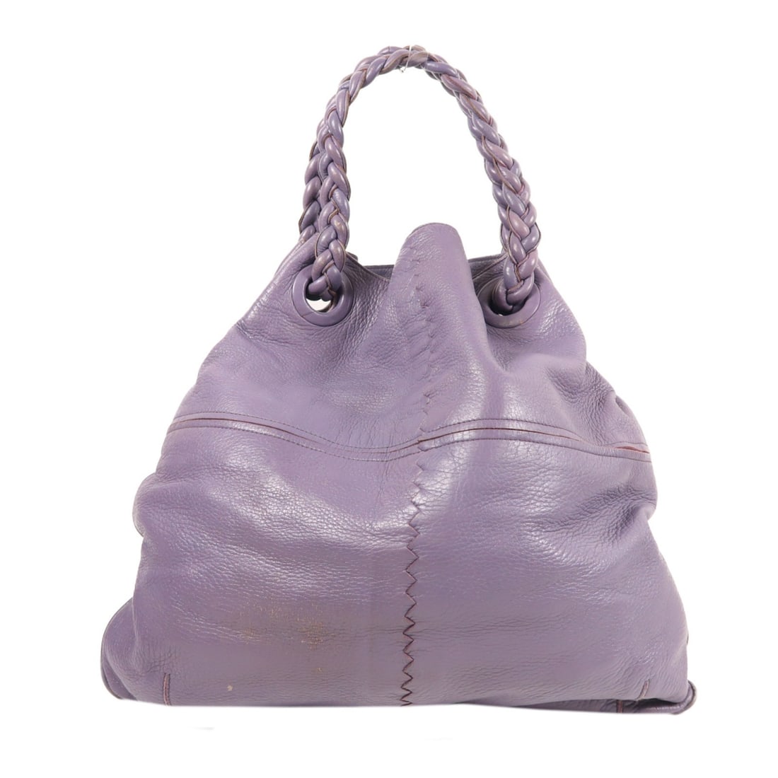 Bottega Veneta Purple Calfskin Tote Bag BV: Bottega Veneta Purple Calfskin Tote Bag BV This Bottega Veneta tote bag is crafted from luxurious purple calfskin leather and features a spacious design suitable for everyday use. Made in Italy, it of