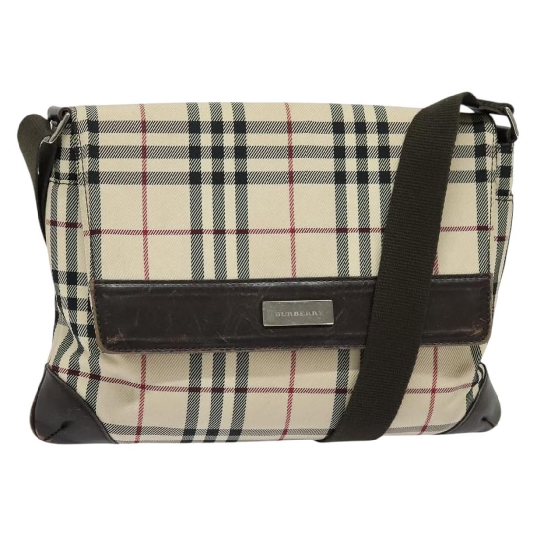 Burberry Beige Silver Nova Check Canvas Shoulder Bag (1 of 18)