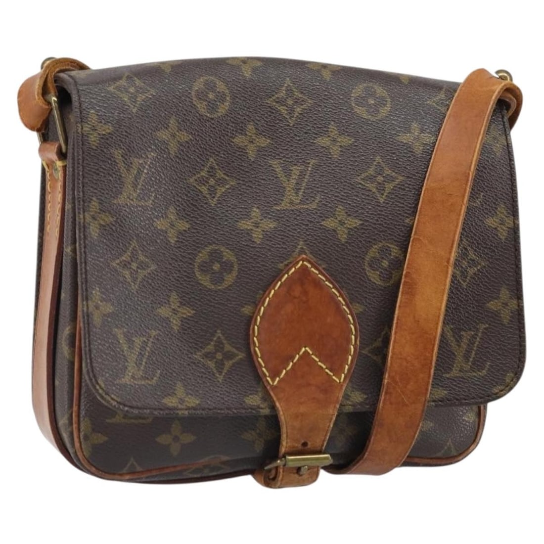 Monogram Canvas Shoulder Bag Louis Vuitton Cartouchiere MM M51253 (1 of 18)