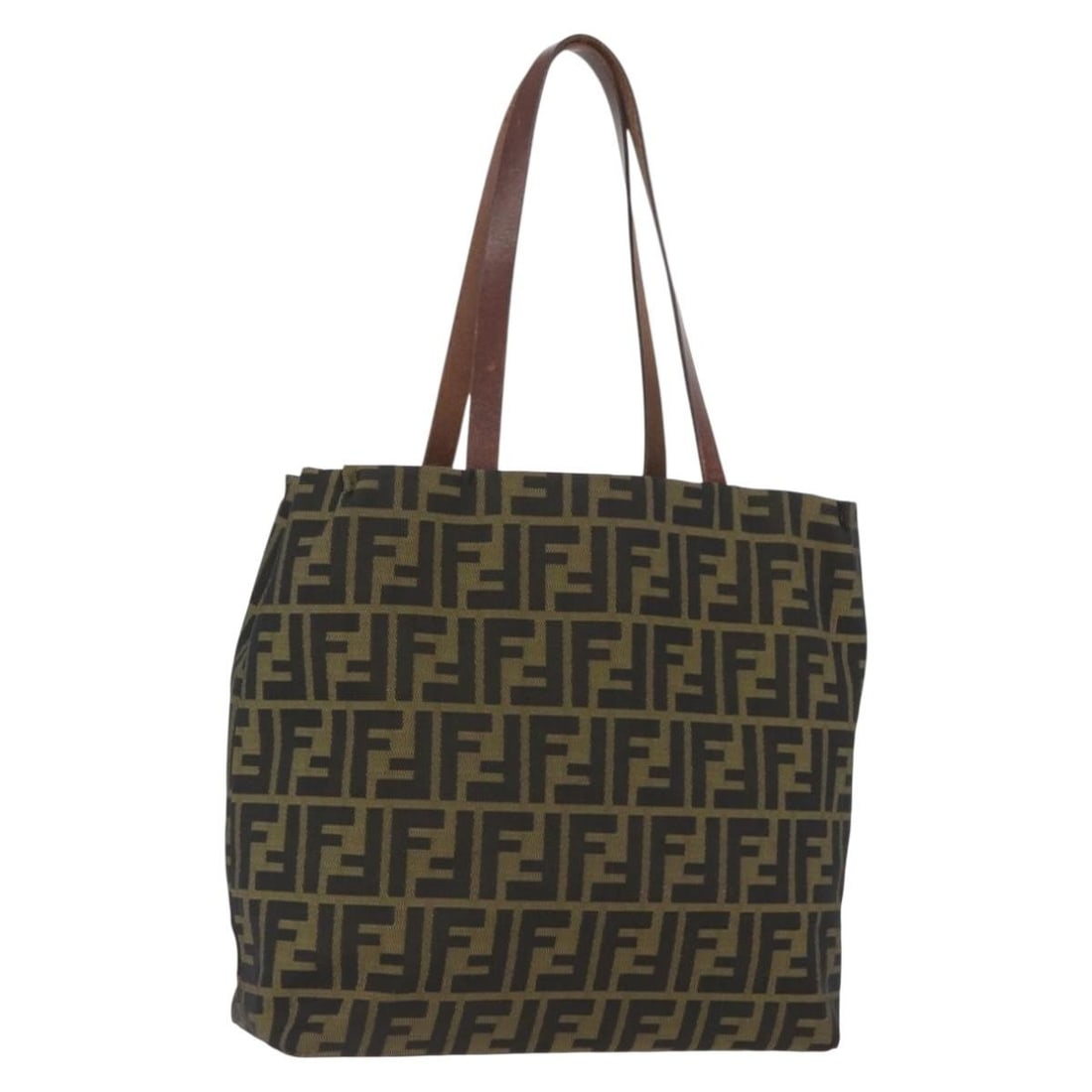 Fendi Zucca Canvas Black Brown Women's Handbag Italy (1 of 18)